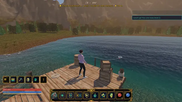 Fishing from the pier on Mirror Lake